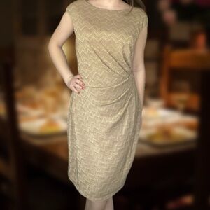 Elegant Tan Sleeveless Dress